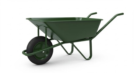 緑の手押し車 静かに佇む 頑丈な造り 作業道具
