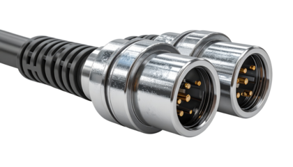 Close-up of two metal connectors