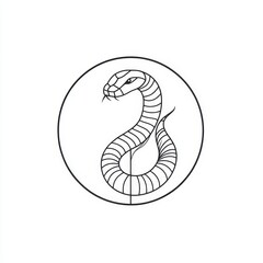 Icon representing a hazardous snake, part of a danger signs collection, featuring high-quality graphic design suitable for digital platforms