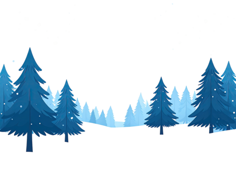 Winter forest scene with falling snow (1)