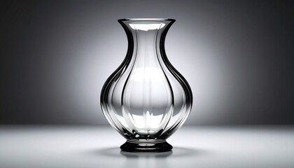 Elegant glass vase with ribbed design