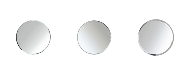 Minimalist round mirrors on black background for modern decor