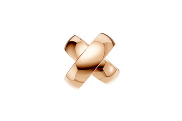 Golden wedding rings. gold illustration with transparent background. Symbols of love and fidelity. Male and female ring interlocked with each other