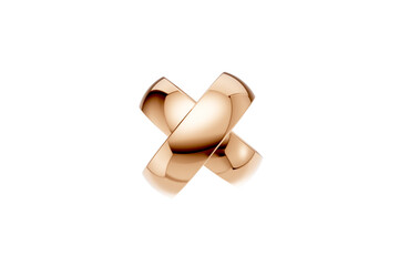Golden wedding rings. gold illustration with transparent background. Symbols of love and fidelity. Male and female ring interlocked with each other