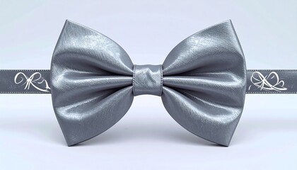 Elegant gray bow tie on ribbon