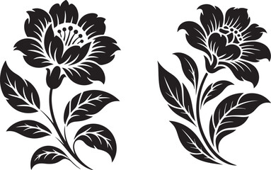 Obraz premium Nochebuena Silhouette, Elegant Christmas Poinsettia Design
