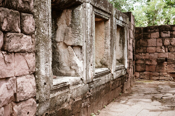 Phimai Historical Park, ancient rectangular complex of temples features intricate carvings & stone sculptures at Phimai District, Nakhon Ratchasima Province, Thailand.