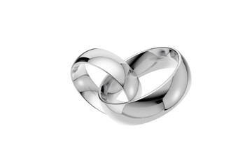 Golden wedding rings. gold illustration with transparent background. Symbols of love and fidelity. Male and female ring interlocked with each other