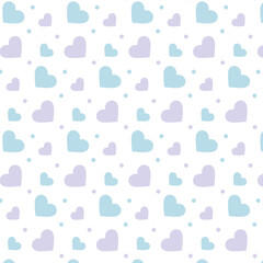Pastel color Cute hearts seamless pattern design