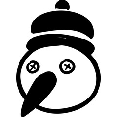 Snowman. Winter sketch illustration in vector format