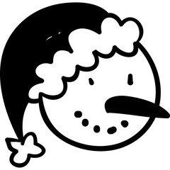 Snowman. Winter sketch illustration in vector format