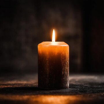 Single candle flame