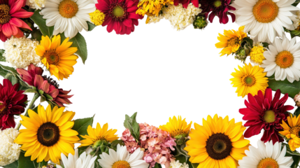 frame of sunflowers