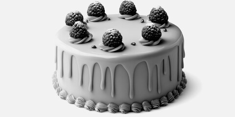 Elegant chocolate cake with raspberries on top for special occasions
