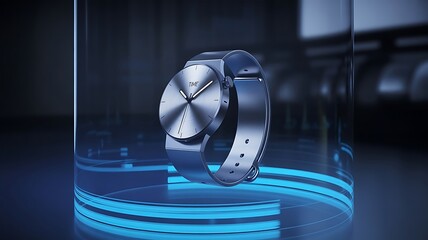 Sleek silver wristwatch with circular dial metallic