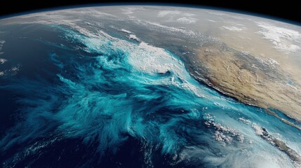 Fototapeta premium swirling ocean clouds earth view