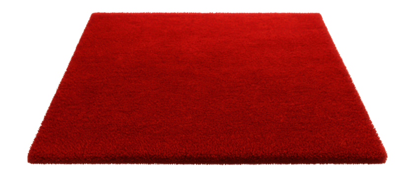 Red carpet on plain background.