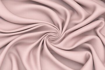 Fototapeta premium Elegant rose gold silk fabric texture swirls with soft light and luxurious drape, perfect for fashion backgrounds