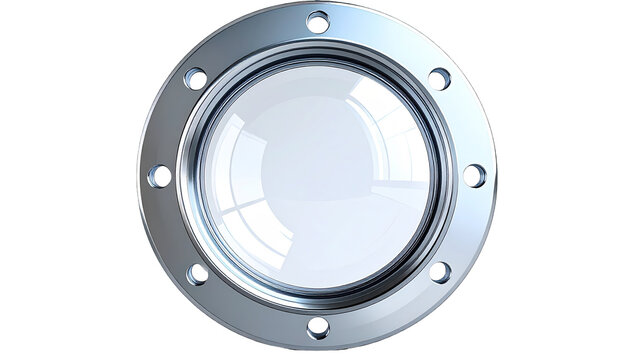 Round metallic porthole - Powered by Adobe