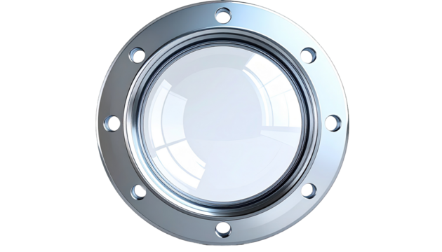 Round metallic porthole