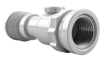 Close-up of a white industrial fitting