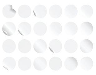 Blank, round stickers