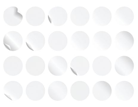 Blank, round stickers