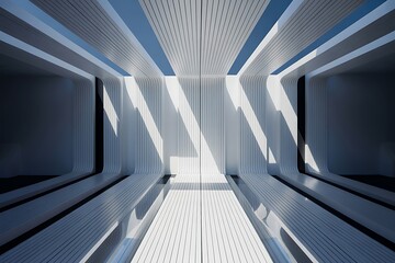 Obraz premium Modern Architecture Abstract White Interior with Light and Shadow Design