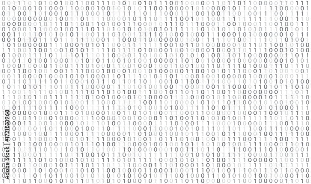 Wall mural streaming binary code background. data matrix seamless pattern vector illustration