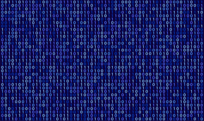 Abstract Technology Binary code Background. Full Vector Digital binary data and Secure Data Concept