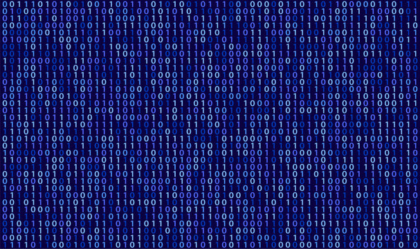 Abstract Technology Binary code Background. Full Vector Digital binary data and Secure Data Concept