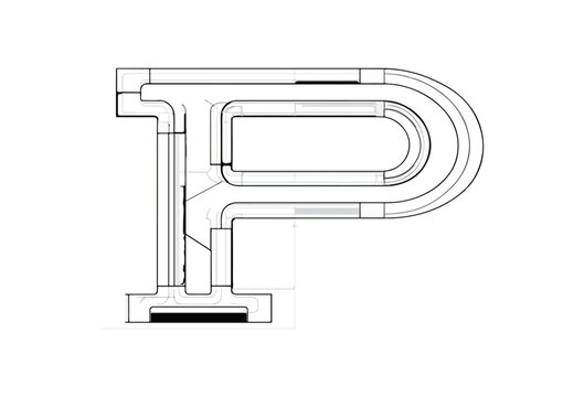 Stylish black and white letter p graphic design