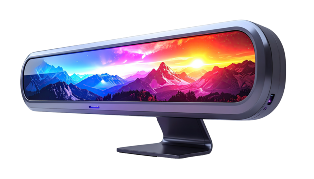 Futuristic digital rearview mirror