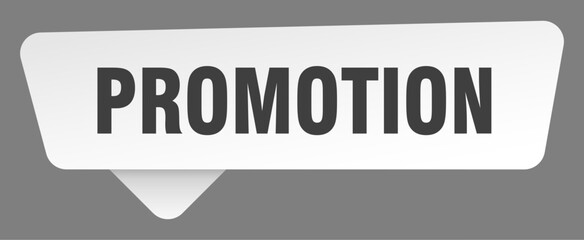 promotion sign. promotion white sticker isolated on gray background
