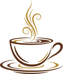 cup of coffee, creative Coffee logo design. coffee shop. tea. cafe logo vector, Coffee Vector Icon 