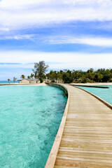 Maldives Architecture With Clouds Travel Destination Scenery