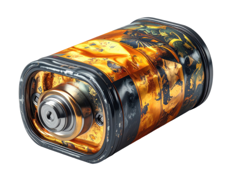 3D rendered battery with intricate design
