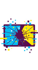 Obraz premium Abstract geometric shapes with radiating lines and dots.