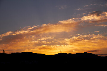 Sunset Flaming Clouds Sky Landscape Natural Phenomenon