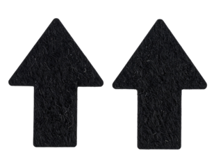 Two black arrow shapes