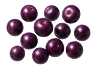 Fresh acai berries with vibrant purple hue.