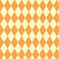 Orange yellow color argyle or  harlequin seamless pattern design