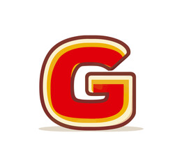 Red and yellow letter g design