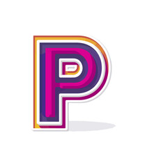 Colorful letter p graphic design