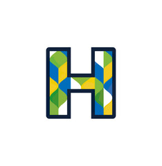 Letter h with geometric pattern