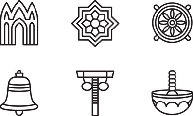 Drop Pebble Stone Outline Design Simple Shape Icon Element Isolated Minimalist Vector