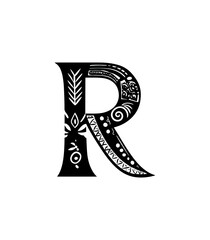 Decorative letter r design