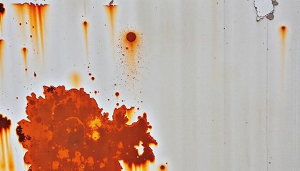Fototapeta premium Distressed concrete wall with chipped paint and rust stains, cracked, element