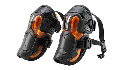 Naklejka premium Protective knee guards, futuristic design. Two pieces