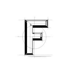 Capital letter f design illustration